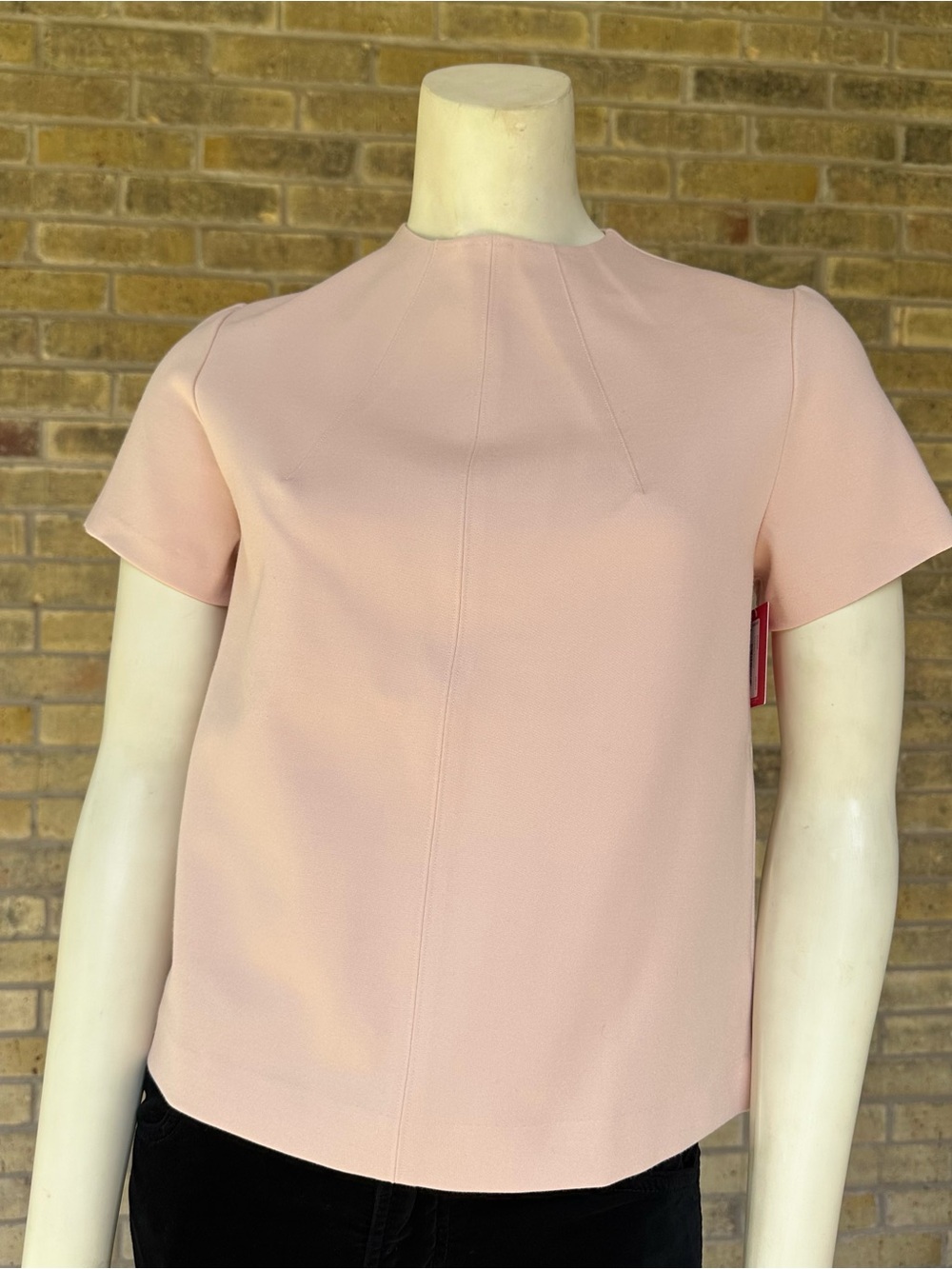 Spanx NWT The Perfect Funnel Top Pale Pink Ponte Short Sleeve XS